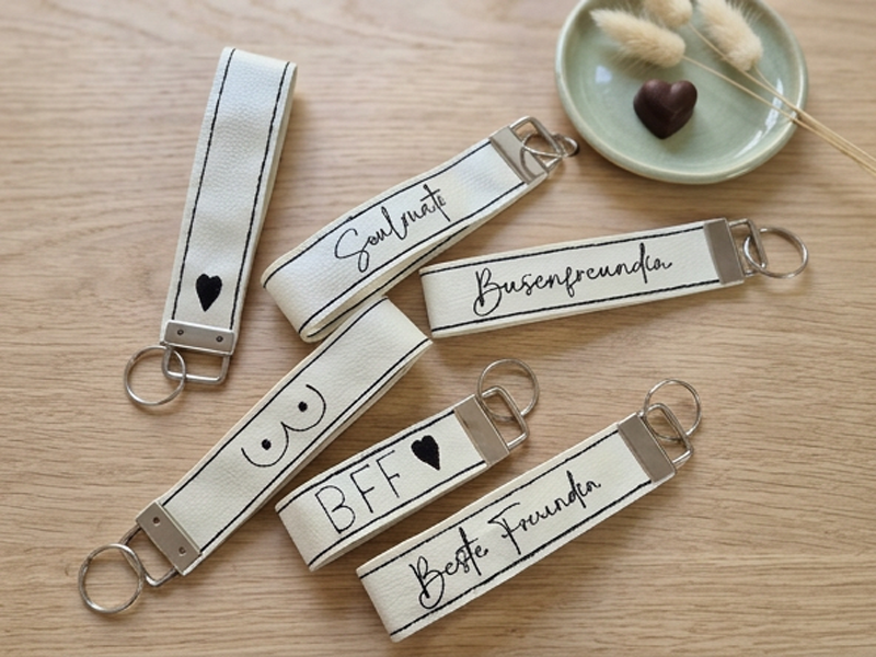 Schlüsselanhänger Band Beste Freundin - ITH-Stickdatei